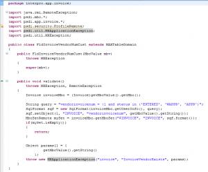 Custom Invoice Vendor Number Validation