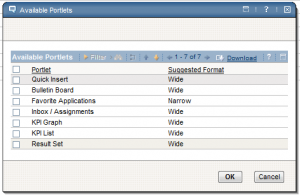 Available Portlets