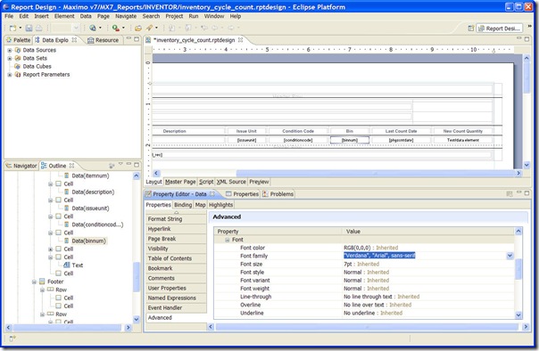 data cell shows inheritance